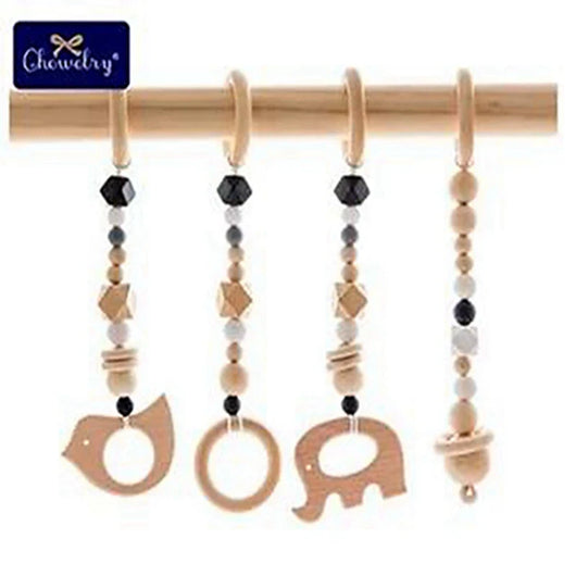 Baby Gym Play Frame and Pendants Black Elephant