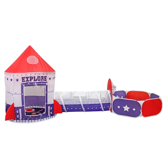 3 in 1 Rocket Play Tent with Tunnel