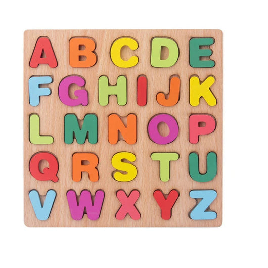 Wooden Geometric Shape Sorting Puzzle Letter Puzzle
