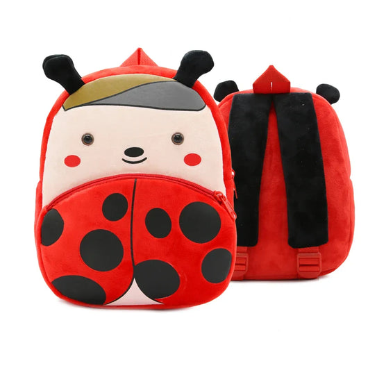 Kids Plush Cartoon Backpack Ladybug
