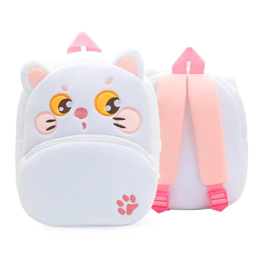 Kids Plush Cartoon Backpack White Cat