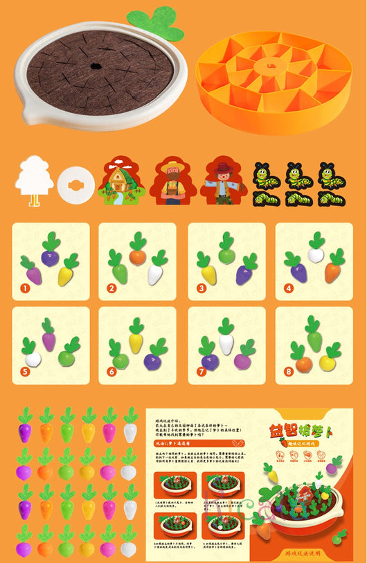 Montessori Pull Carrot Counting Toy Set