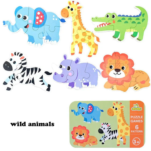Baby Montessori Animal Number Matching Puzzle Game Wild aniamls