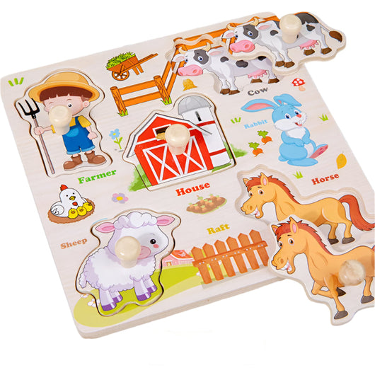 3D Montessori Wooden Puzzle Farm