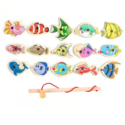 Montessori Magnetic Fishing Toy 15 Fish
