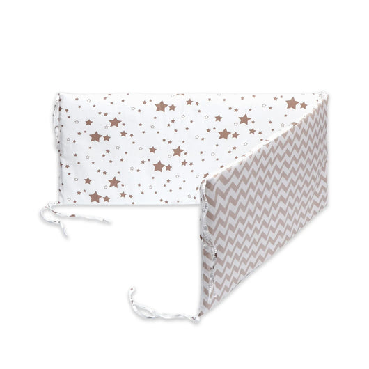 Crib Bumpers Stars Brown White