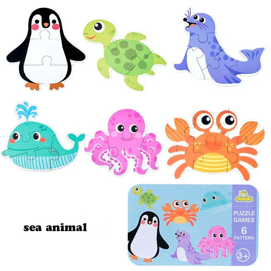 Baby Montessori Animal Number Matching Puzzle Game Sea animal
