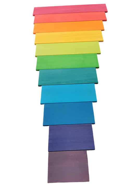 Lime Wood Montessori Rainbow Arch Stacking Toy Set Slat solid 8mm