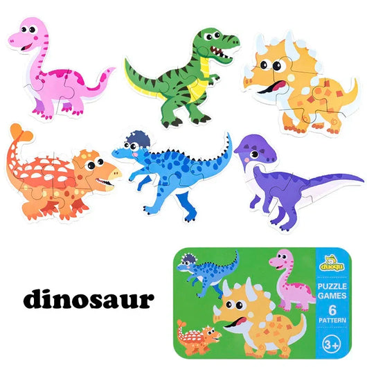 Baby Montessori Animal Number Matching Puzzle Game Dinosaur