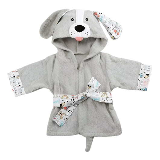 Baby Cotton Bathrobe Puppy Gray