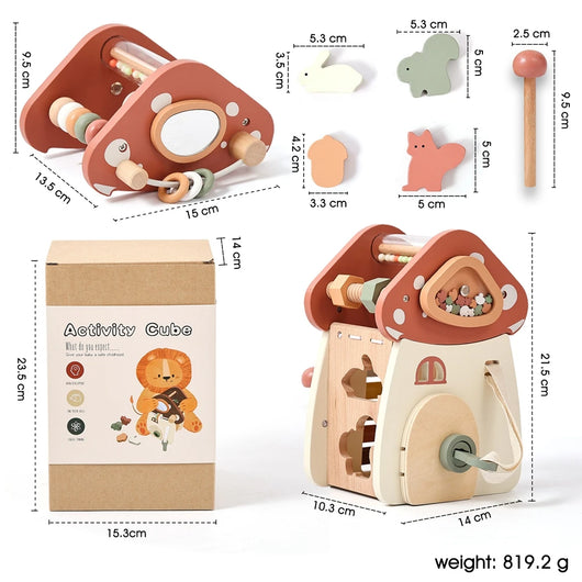 Montessori-Inspired Musical Wooden Busy Box Toy for Babies & Toddlers