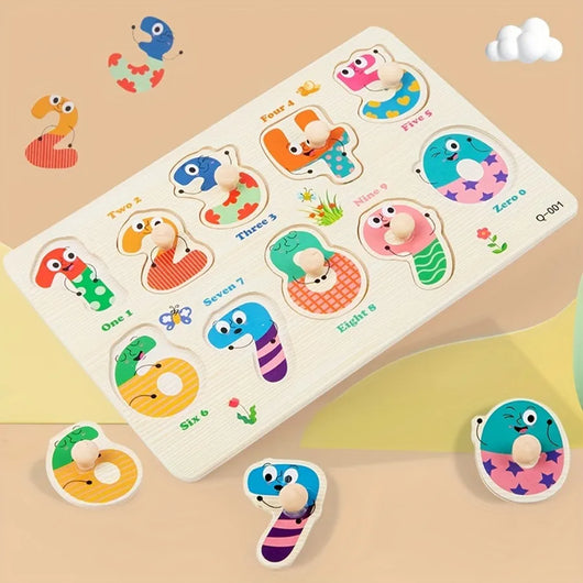 Montessori Wooden Shape Peg Puzzle Toy