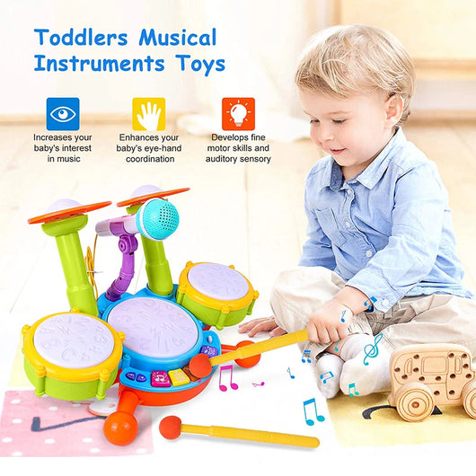 Musical Drum Set with Microphone