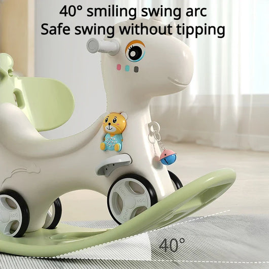 2 in 1 Kids Rocking Horse with Push Handle
