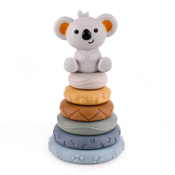 Koala & Bunny Silicone Stack & Squeeze Blocks – Baby Building Set Koala