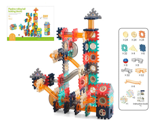 Slide and Marble Run Block Set 182PCS