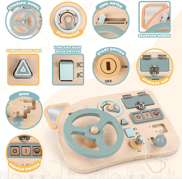 Wooden Montessori Steering Busy Board