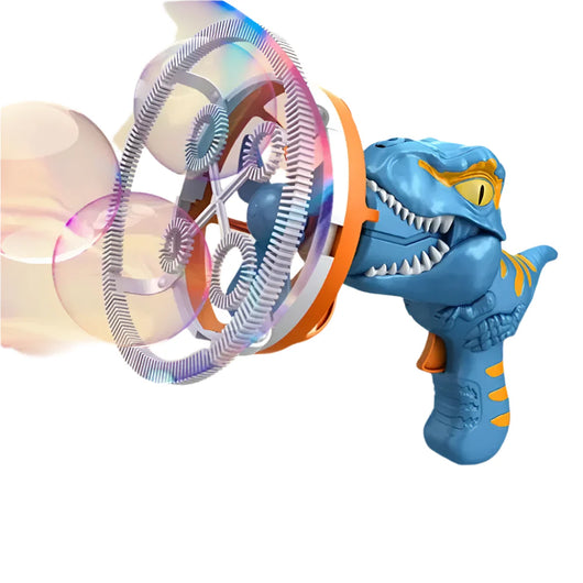 Dinosaur Bubble Gun with Fan Blue