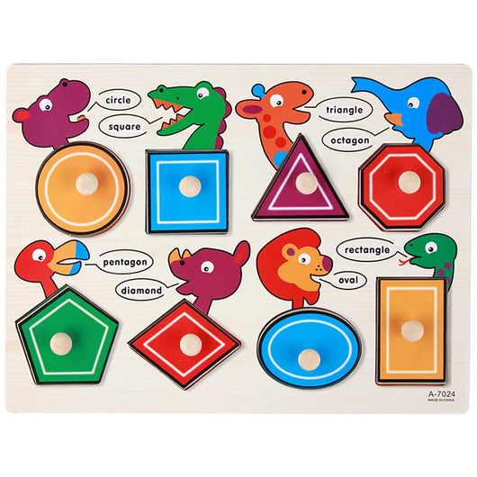 Montessori Wooden Puzzle Board Shape with animals