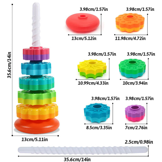 Rotating Montessori-Inspired Rainbow Tower