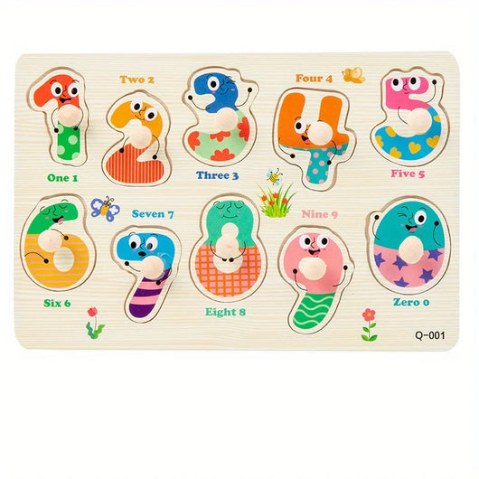 Montessori Wooden Shape Peg Puzzle Toy Digital
