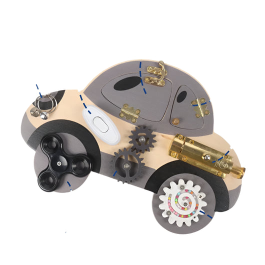 Wooden Montessori Steering Busy Board Car