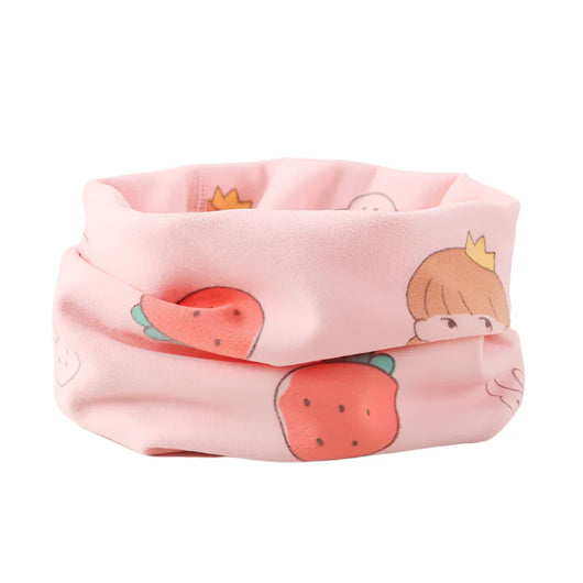 Kids Cartoon Neck Scarf Pink