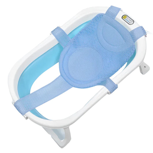 Adjustable Baby Bath Net Mat Blue