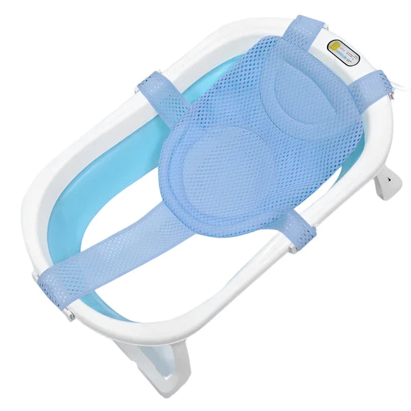 Adjustable Baby Bath Net Mat Blue