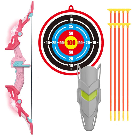 Light Up Kids Bow and Arrow Set 10 Arrows Pink