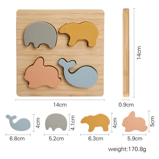 Animal Silicone Puzzle Montessori Toys