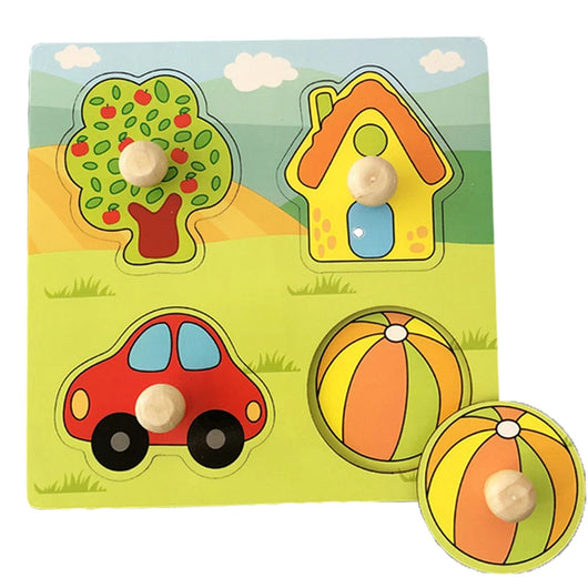 Montessori Wooden Puzzle Board Ball Orange