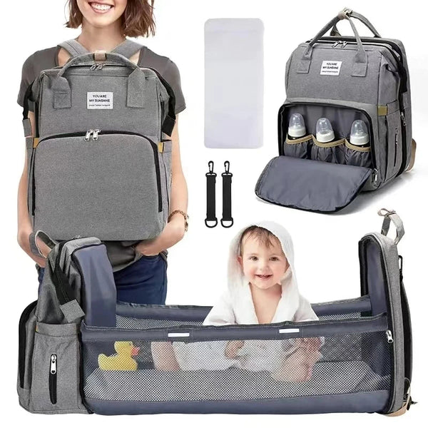 Baby Foldable Bed Diaper Bag with Changing Station