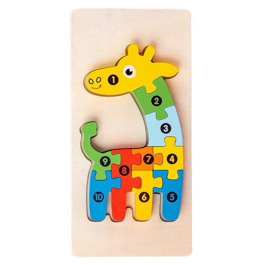 3D Montessori Wooden Puzzle Giraffe