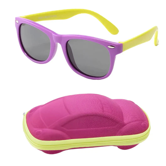 Kids Polarized UV Sunglasses Purple Yellow