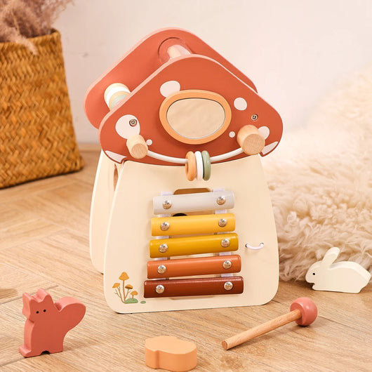 Montessori-Inspired Musical Wooden Busy Box Toy for Babies & Toddlers