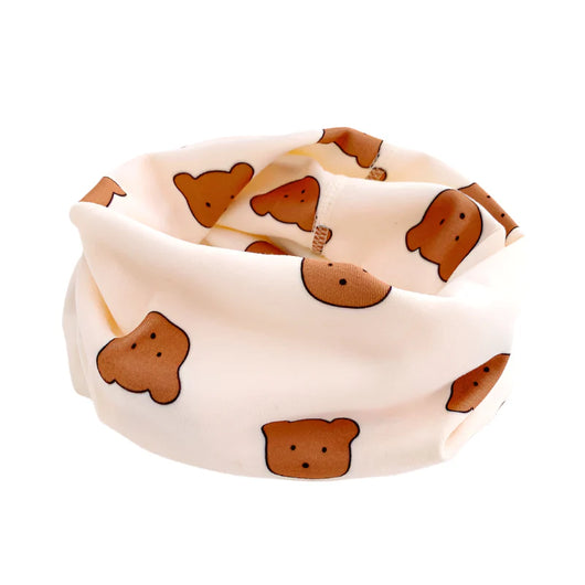 Kids Cartoon Neck Scarf Beige