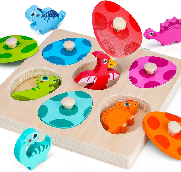 Montessori-Inspired Wooden Dinosaur Puzzle