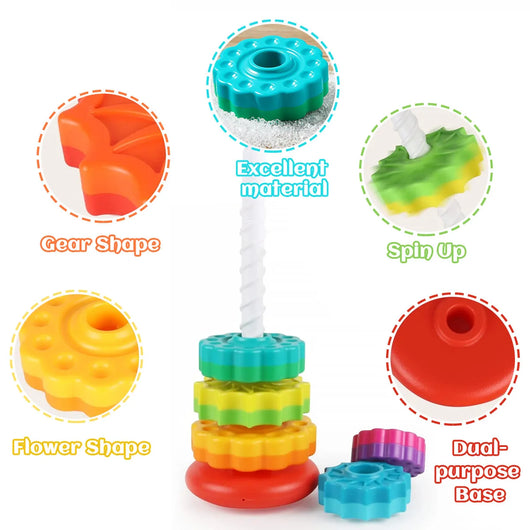 Rotating Montessori-Inspired Rainbow Tower