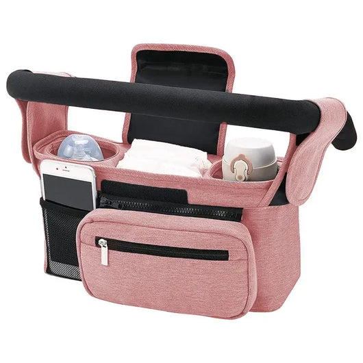 Multi Compartment Stroller Organizer Pink