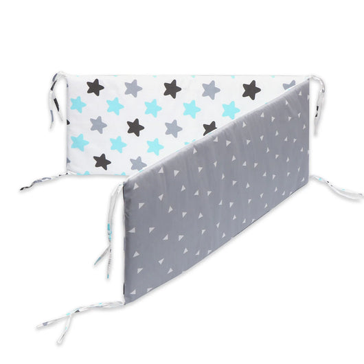 Crib Bumpers Stars Black Blue Gray