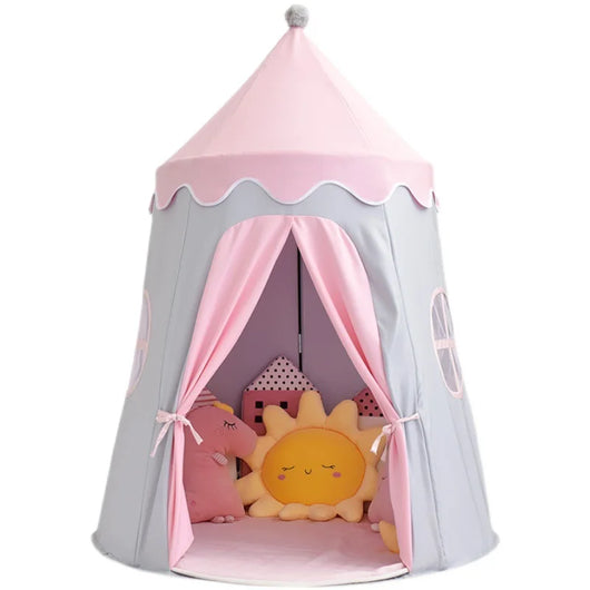 Kids Teepee Tent Pink with gray