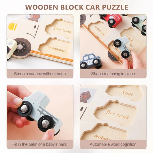 Kids Wooden Animal and Car Puzzle Toy