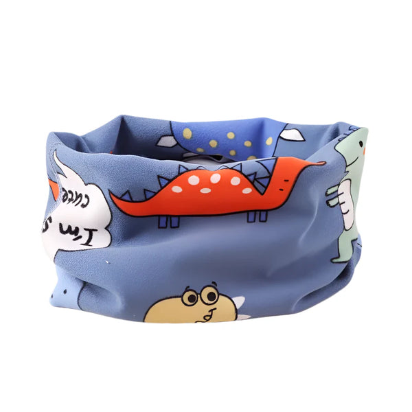 Kids Cartoon Neck Scarf Blue