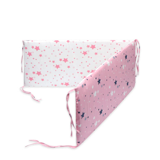 Crib Bumpers Stars Pink White