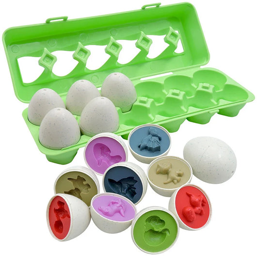 Matching Eggs Color & Shape Sorter 12Pcs Dinosaur