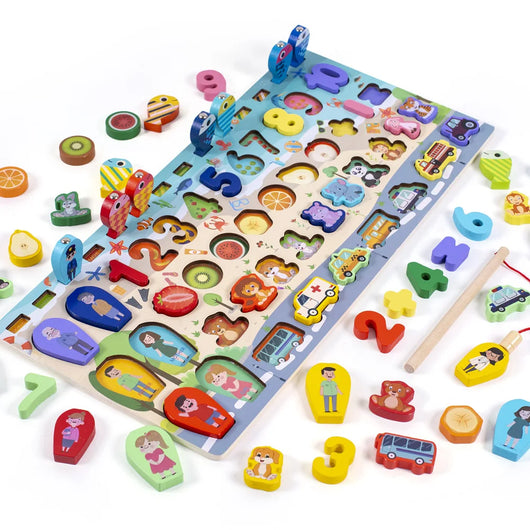 Wooden Educational Puzzle Toy 648 Multifunction