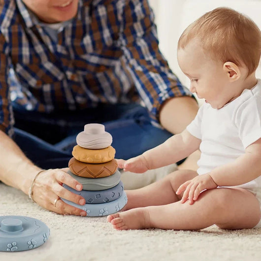 Koala & Bunny Silicone Stack & Squeeze Blocks – Baby Building Set