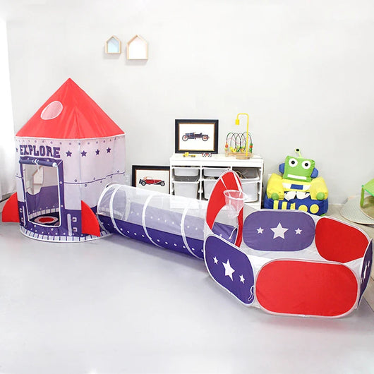 3 in 1 Rocket Play Tent with Tunnel