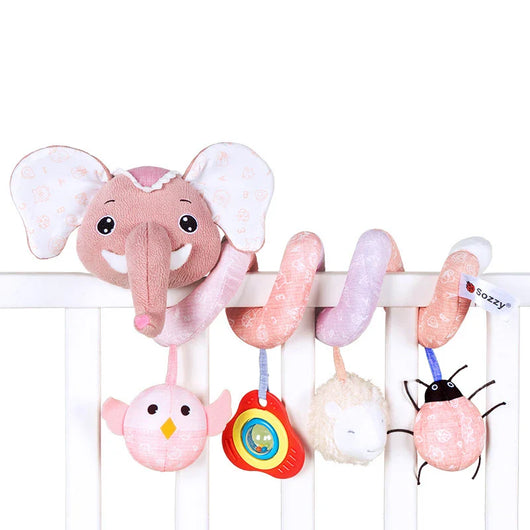 Baby Spiral Plush Toy Elephant Dark Pink